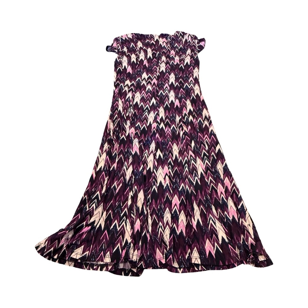 Zigzag Midi Dress in Purple and Pink